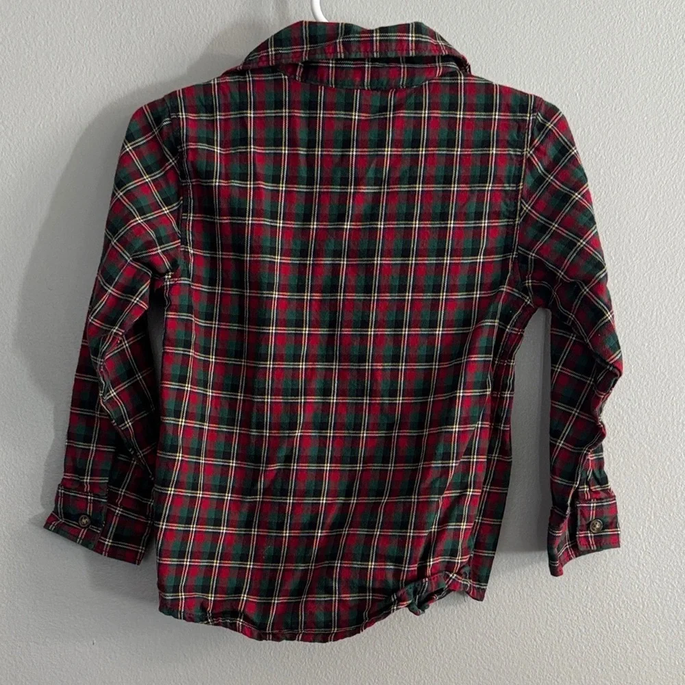 Carters Red and Green Plaid Button Down Shirt